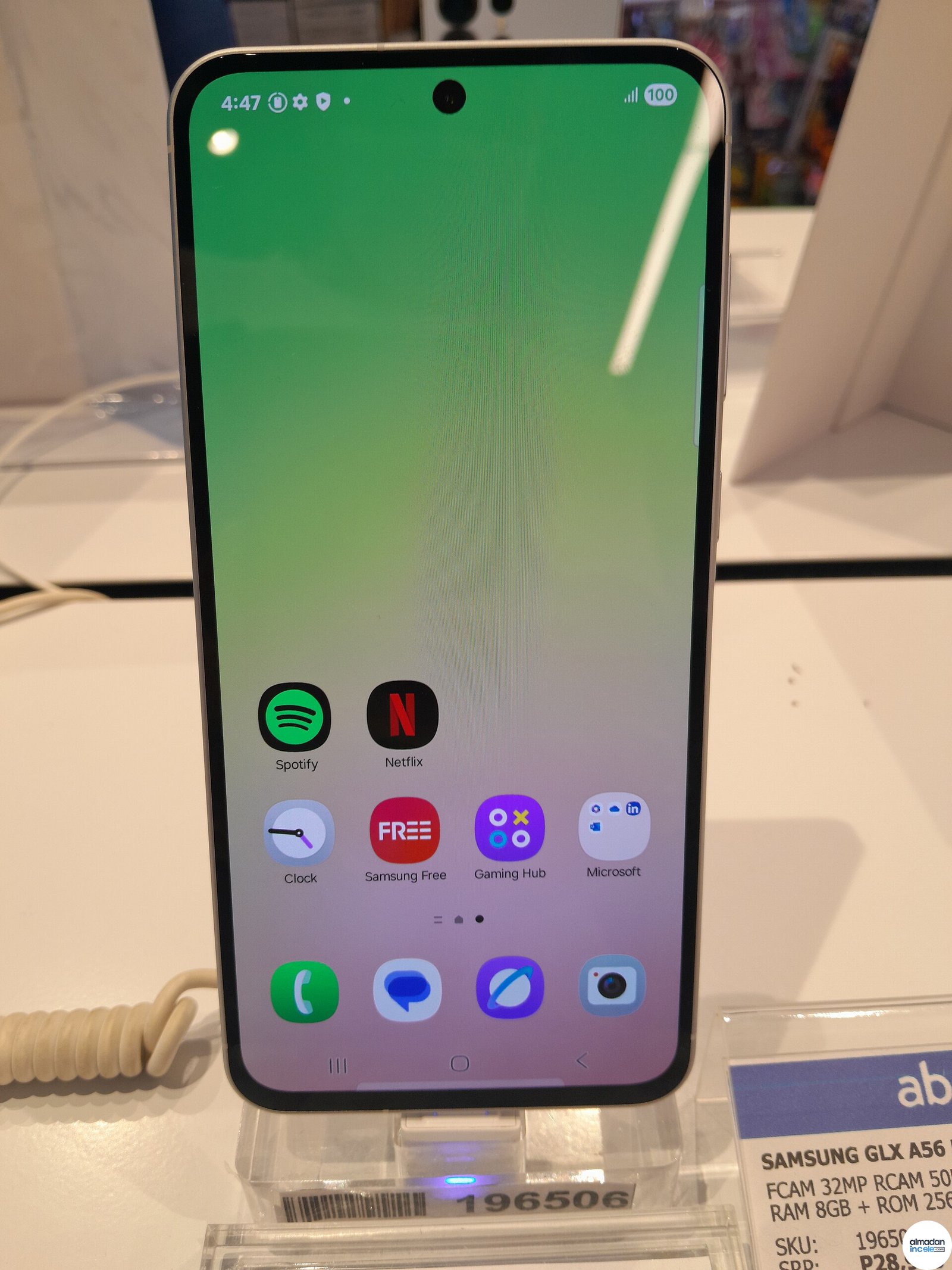 Samsung Galaxy A56 5G akıllı telefon ön yüz ürün görseli