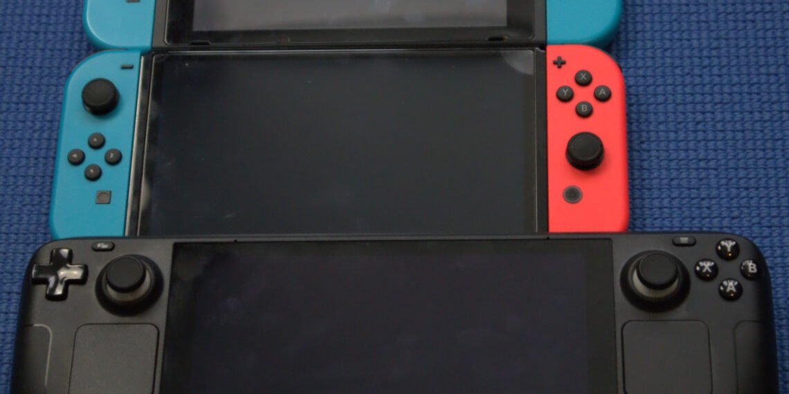 Steam Deck ve Nintendo Switch modelleri boyut karşılaştırması