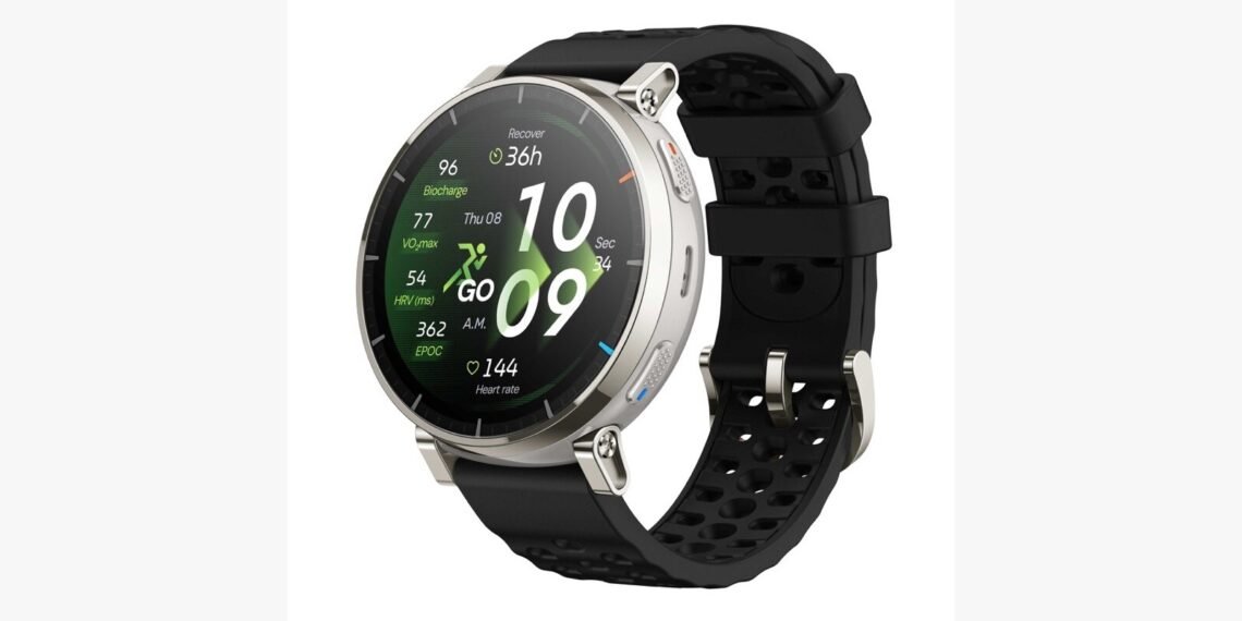 Siyah spor kayışlı Amazfit Active 3 Premium akıllı saat