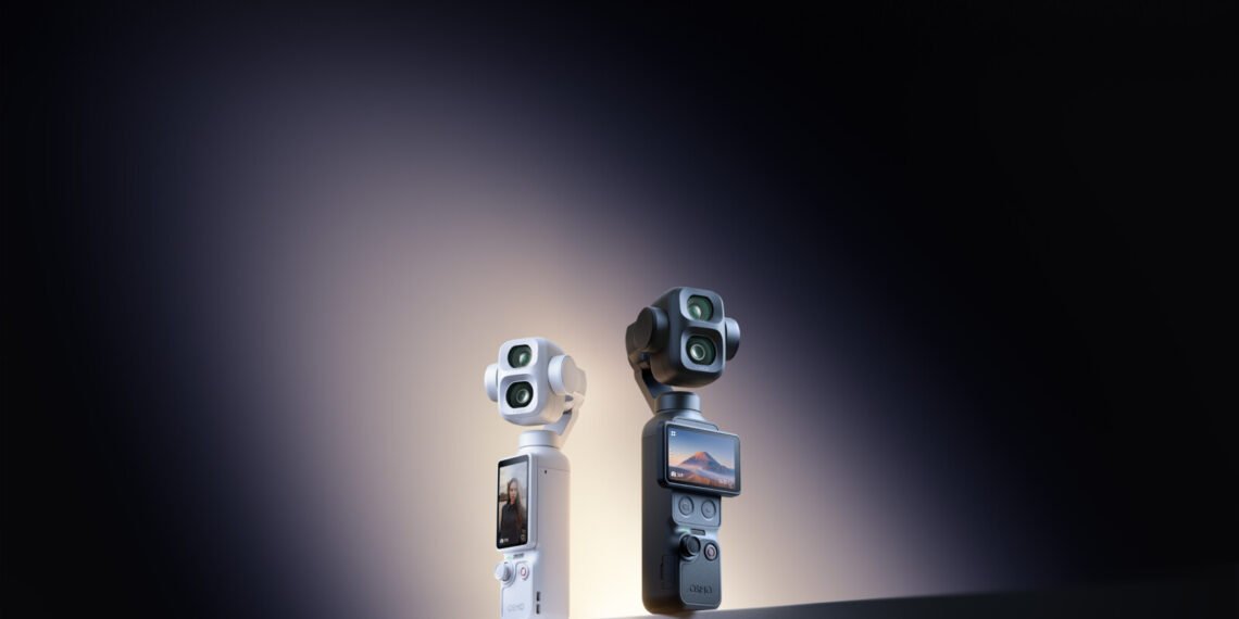 Siyah ve beyaz DJI Osmo Pocket 4P kameralar