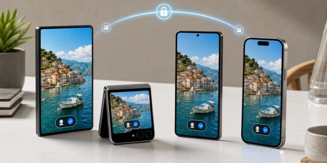 Katlanabilir Galaxy telefonlar ve iPhone arasında kablosuz fotoğraf paylaşımı