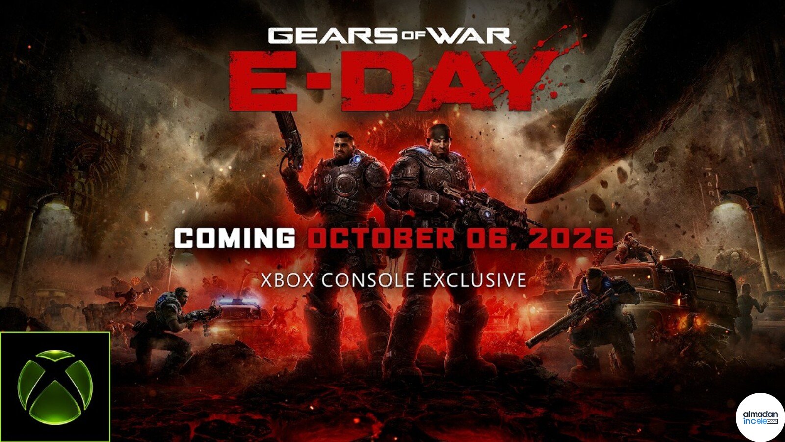 Gears of War E-Day oyununda Marcus Fenix ve Dominic Santiago