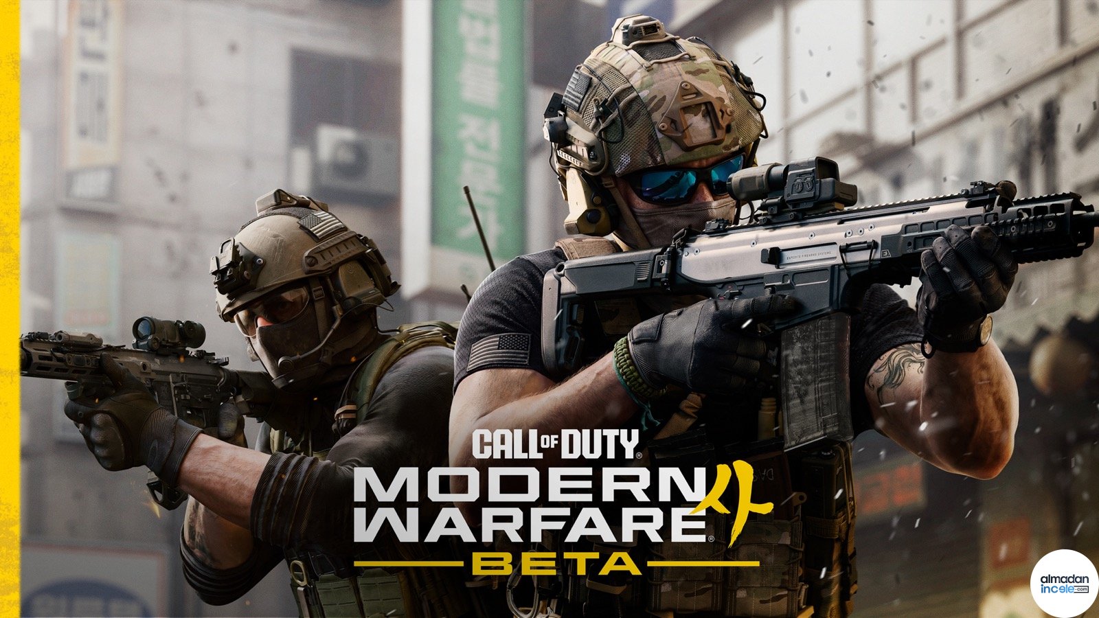 Call of Duty Modern Warfare 4 beta görselinde şehirde ilerleyen iki asker