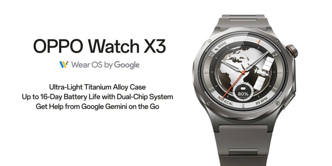 Titanyum kasalı OPPO Watch X3 akıllı saat ürün görseli