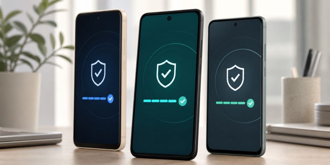 Güvenlik güncellemesi tamamlanmış üç farklı Android telefon