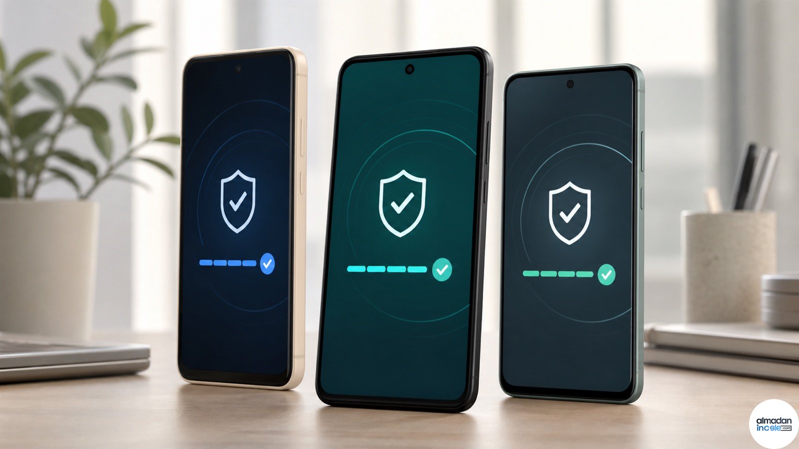 Güvenlik güncellemesi tamamlanmış üç farklı Android telefon