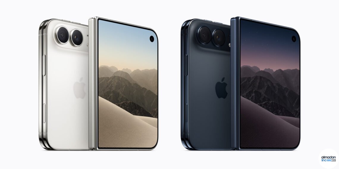Yıldız beyazı ve gece gökyüzü renklerinde açık ve kapalı iPhone Duo modelleri
