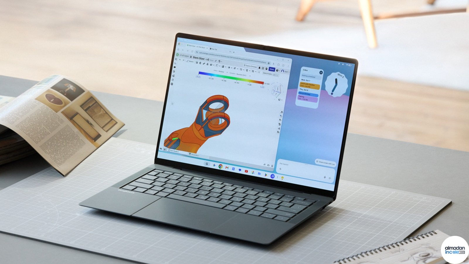 ASUS Googlebook 14 dizüstünün 3K OLED ekranını gösteren resmi ürün görseli