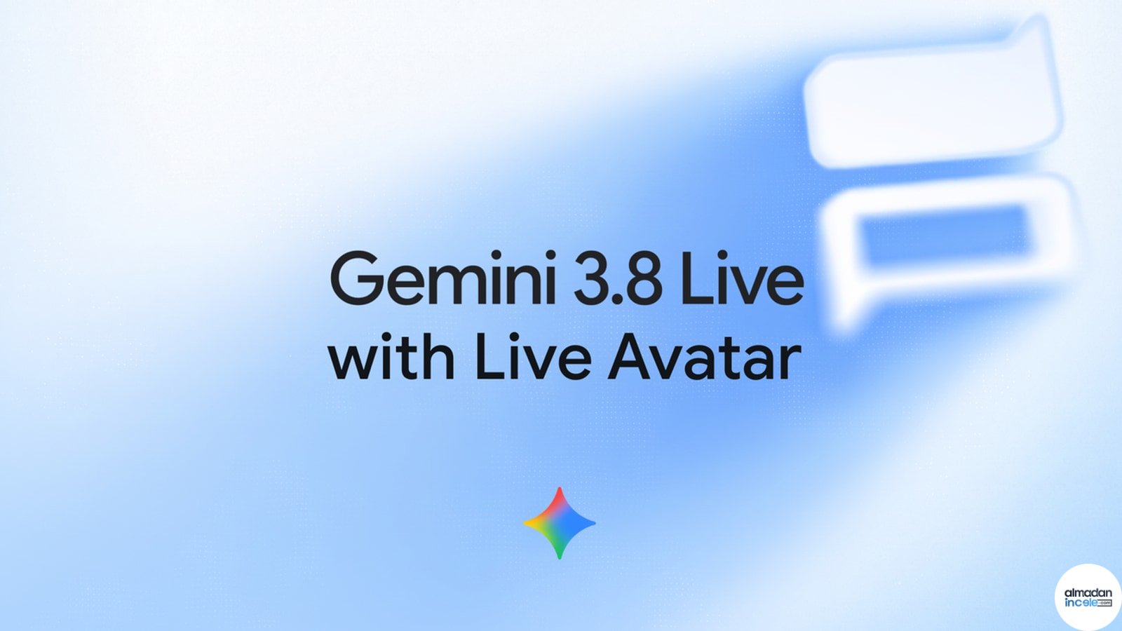 Google Gemini 3.8 Live Avatar özelliğini anlatan resmi 16:9 görsel