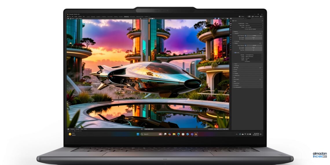 Lenovo Yoga Pro 9n Gen 11 dizüstü bilgisayarın OLED ekranı ve klavyesi