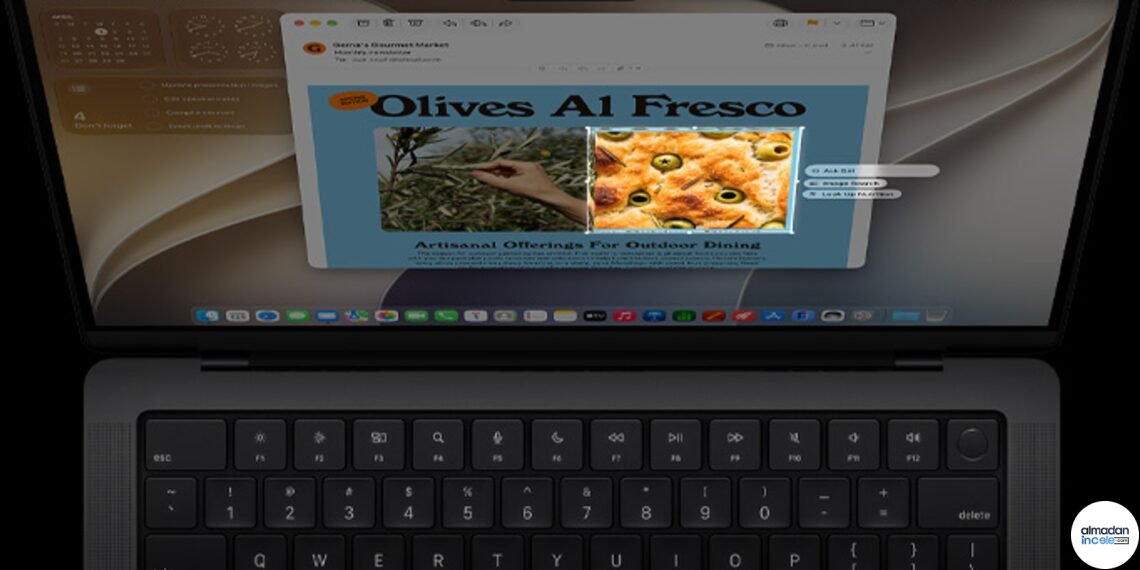 MacBook ekranında macOS 27 masaüstü görünümü