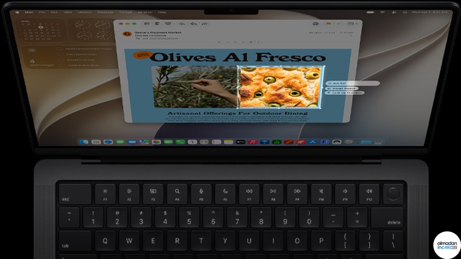 MacBook ekranında macOS 27 masaüstü görünümü