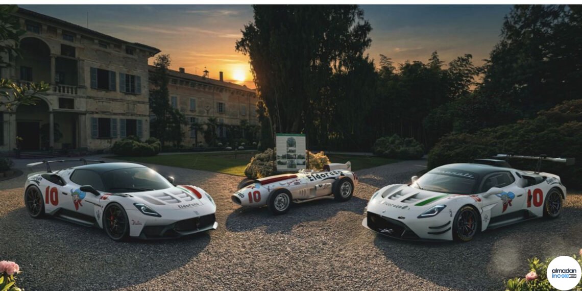 Eldorado renkleriyle Maserati GT2 Stradale ve tarihi yarış otomobili