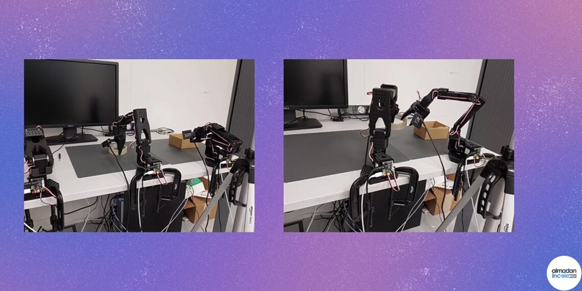 Microsoft araştırmasındaki robot kollu görev deneyini gösteren resmi görsel