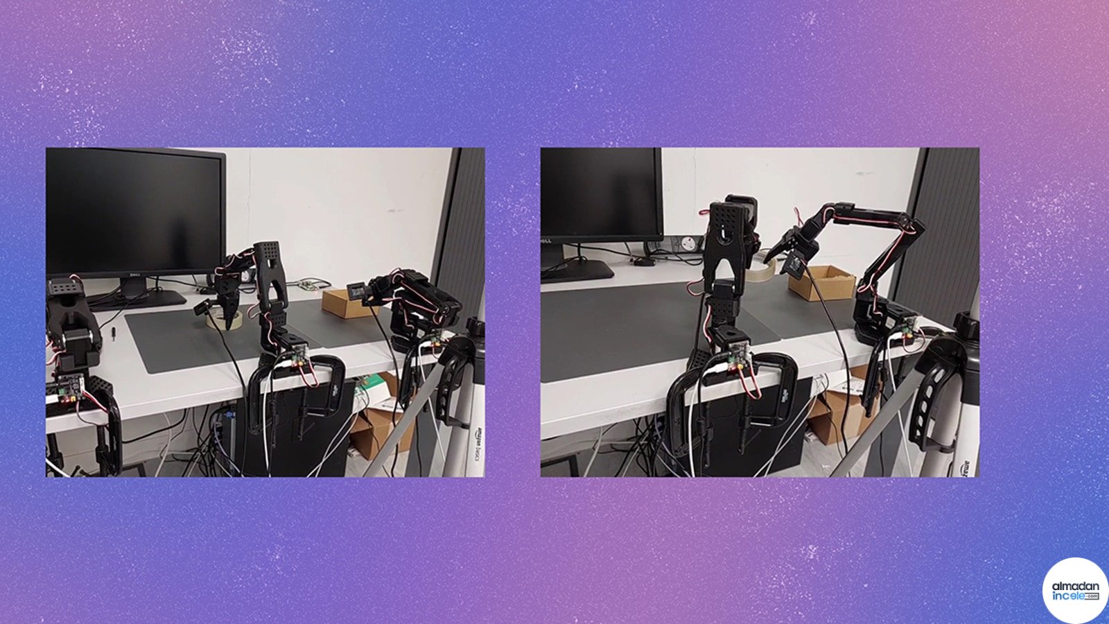 Microsoft araştırmasındaki robot kollu görev deneyini gösteren resmi görsel