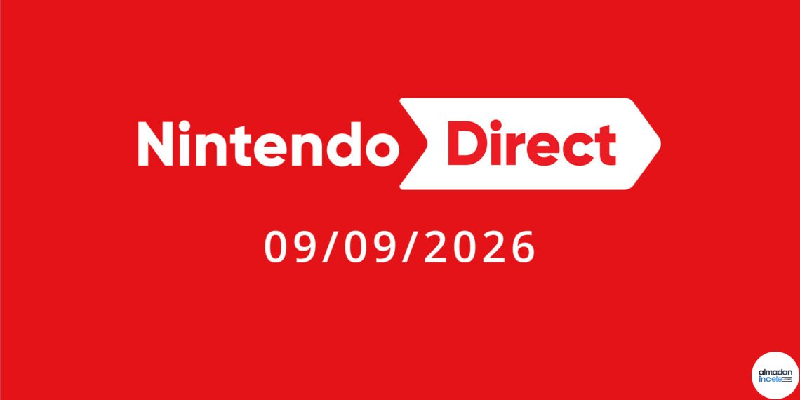 Kırmızı fonda 9 Eylül 2026 tarihli Nintendo Direct yayın duyurusu