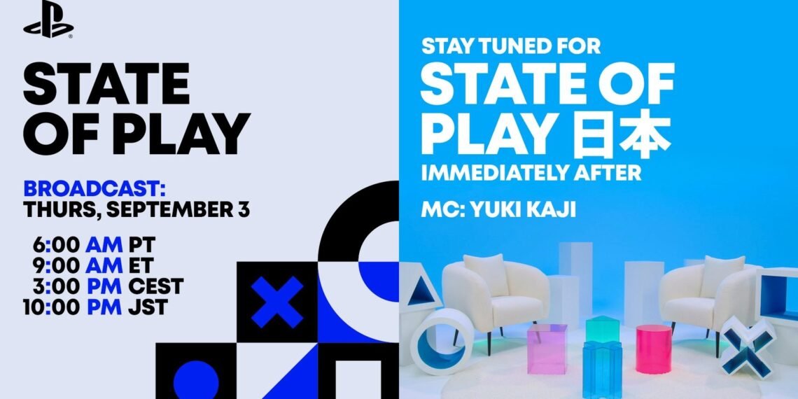 State of Play ve State of Play Japan yayın saatlerini gösteren resmi etkinlik görseli
