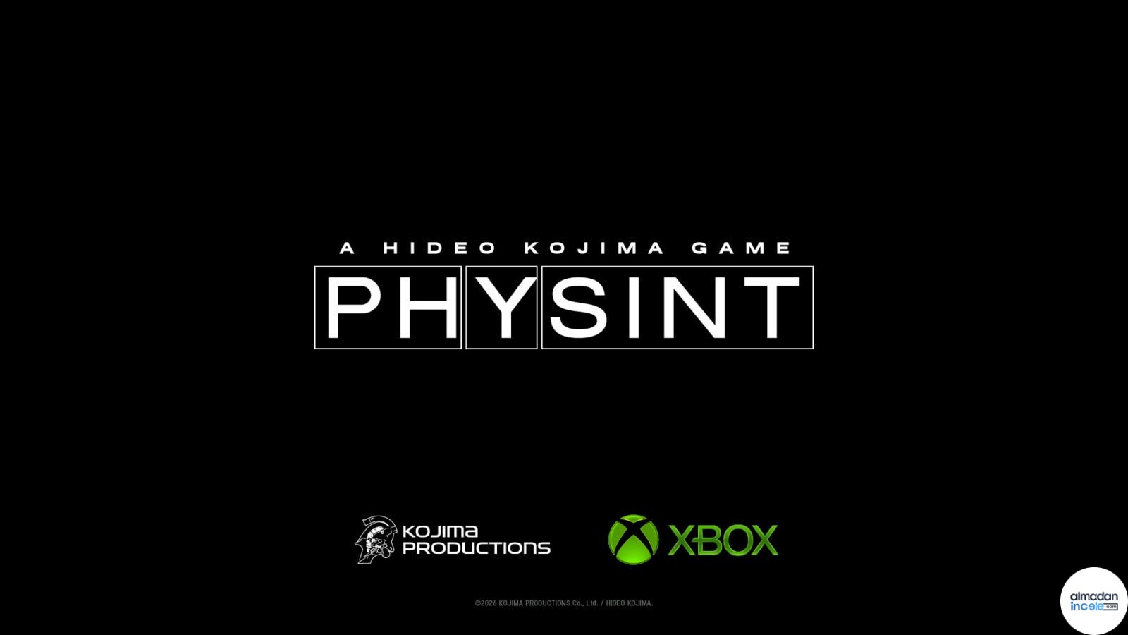 PHYSINT için Hideo Kojima ve Xbox ortaklığını gösteren resmi sahne
