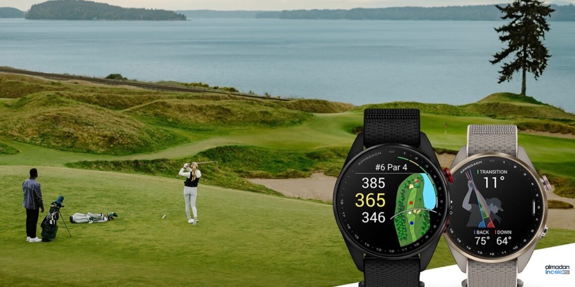 Garmin Approach S72 golf akıllı saati, AMOLED ekranı ve golf sahası arayüzüyle