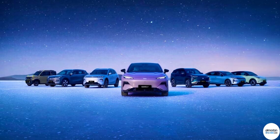 Geely’nin farklı gövde tiplerindeki otomobillerinden oluşan gerçek araç portföyü