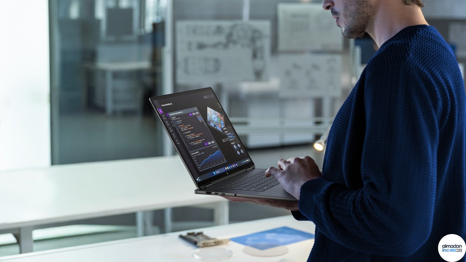 HP OmniBook Ultra 16 RTX Spark dizüstü bilgisayarının resmi yaşam tarzı fotoğrafı