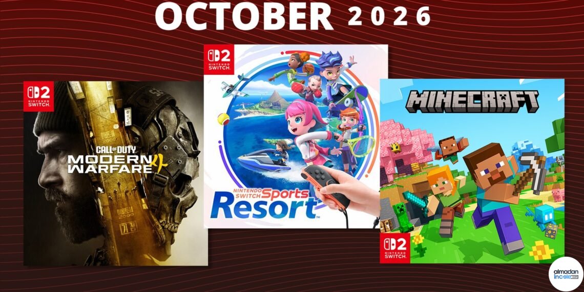 Nintendo Switch 2 ve Ekim 2026 oyun takvimini gösteren resmî görsel