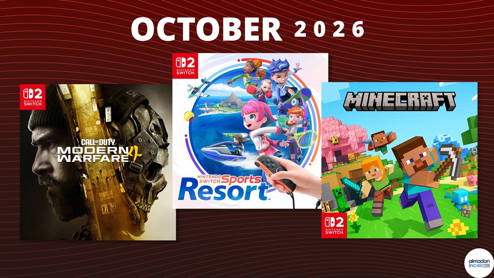 Nintendo Switch 2 ve Ekim 2026 oyun takvimini gösteren resmî görsel