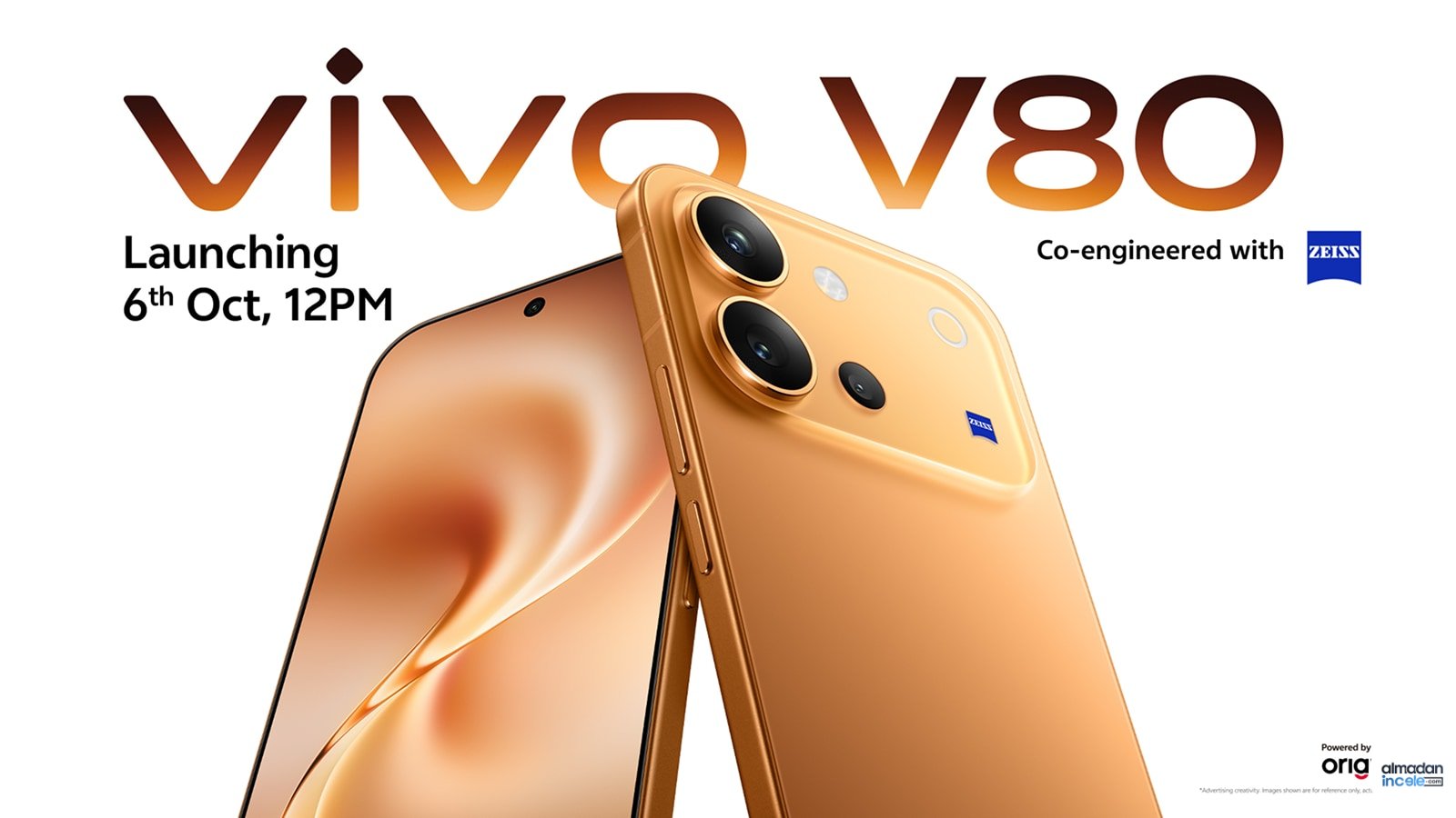 vivo V80 akıllı telefonun arka kamera tasarımı ve lansman görseli